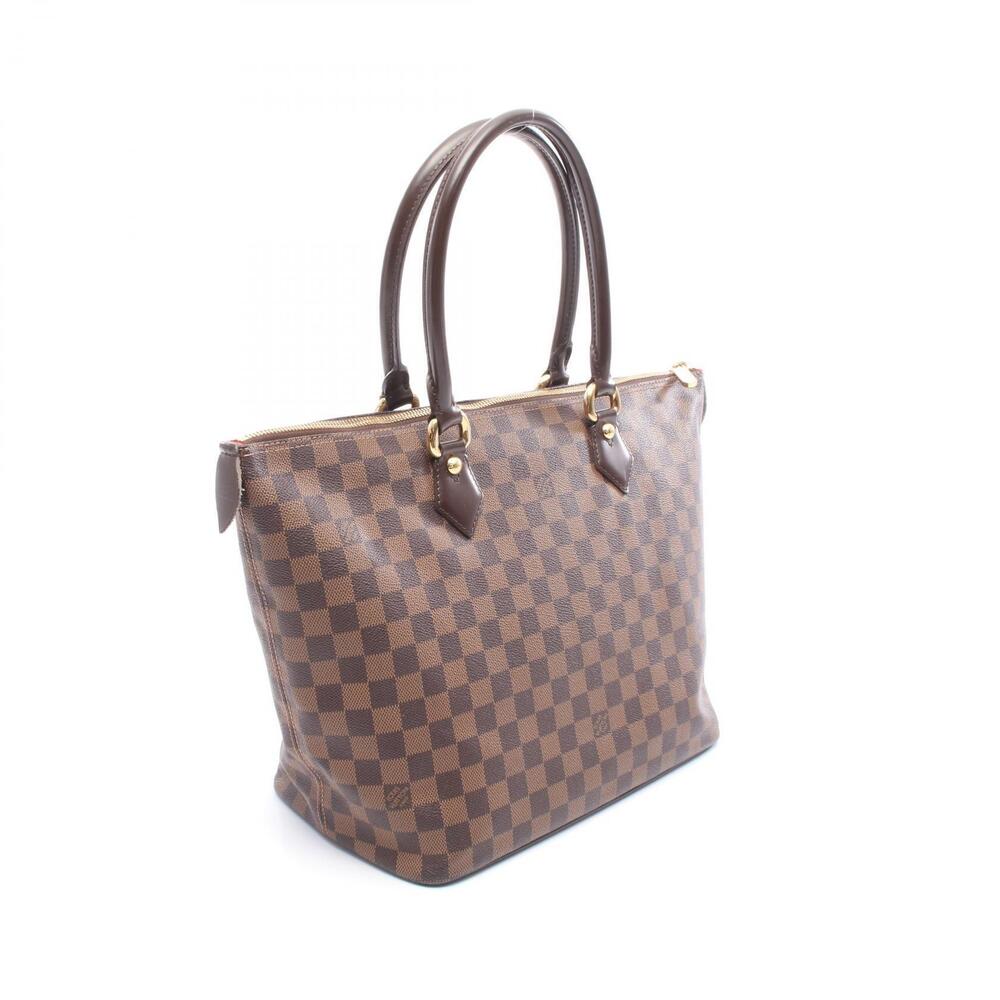 Louis Vuitton Bag Damier Brown Tote Leather Canvas Saleya Brown Ebene